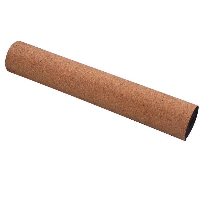 Cork Yoga Mat with Natural Rubber Base, rolled