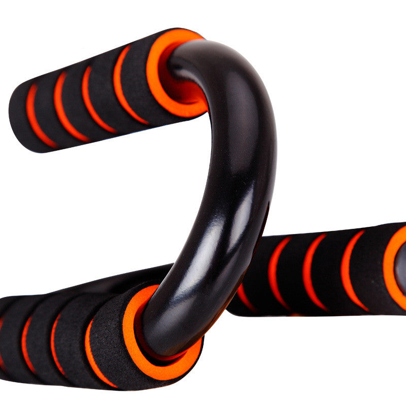 S-Shaped Steel Push-Up Bars, close-up of steel frame and foam grip