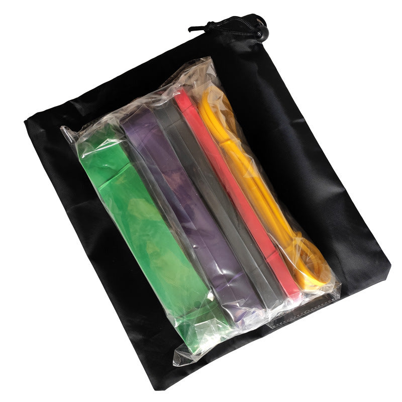 5-Piece Pull-Up Resistance Band Set in drawstring storage bag