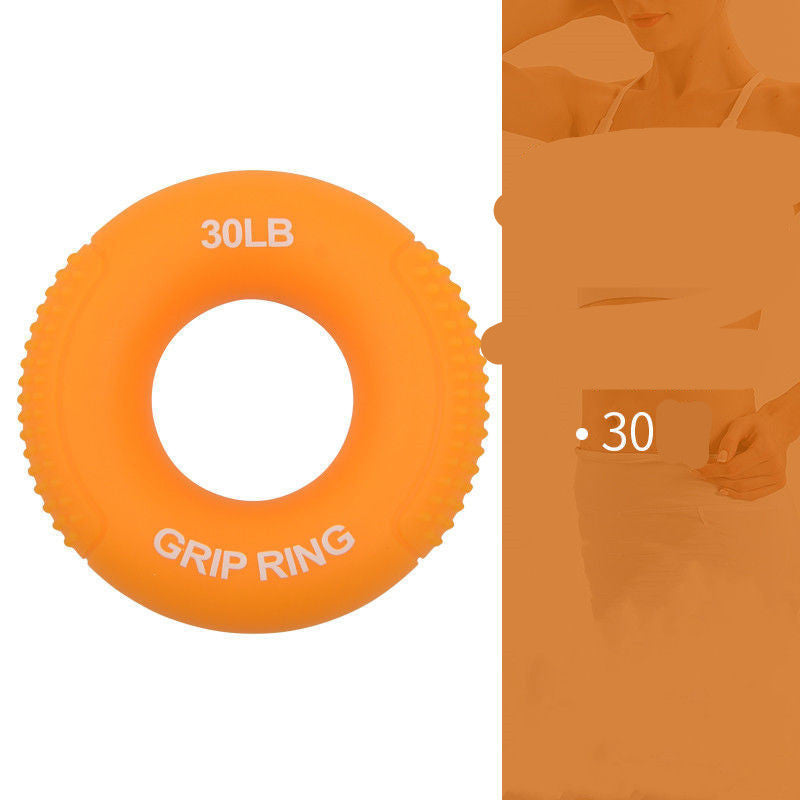 Silicone Hand Grip Ring, classic design in orange, 30 lb