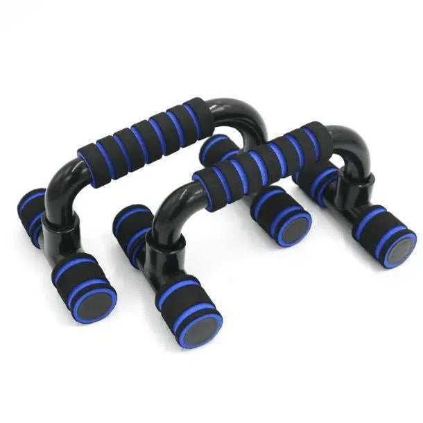 Foam Grip Push-Up Bars, pair in black and blue