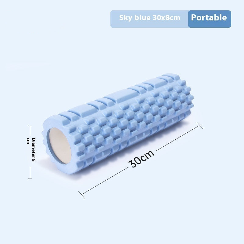 EVA grid foam roller, sky blue, 12 x 3 in