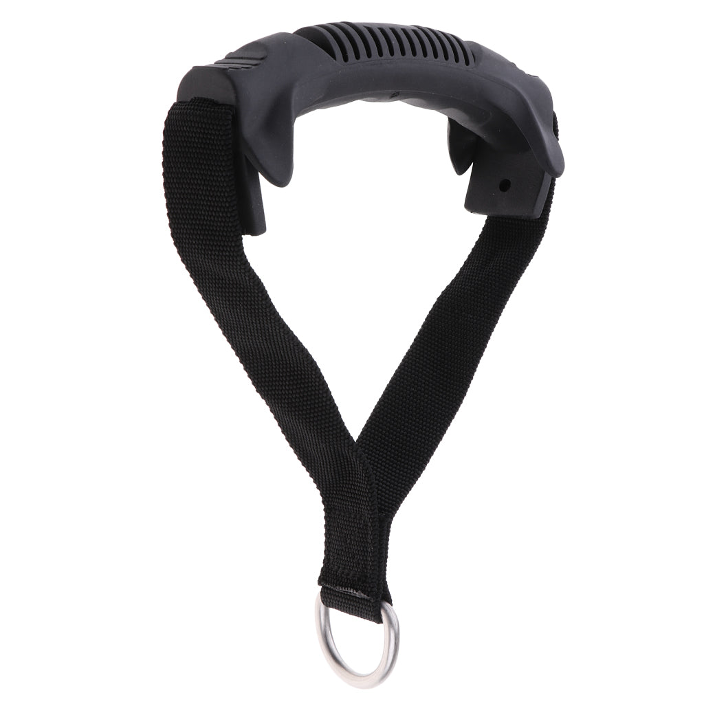Stirrup Cable Handle in black with metal D-ring
