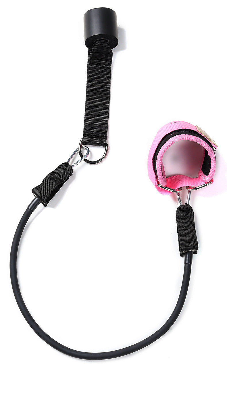 Ankle Strap & Resistance Tube Set with pink cuff, tube and door anchor