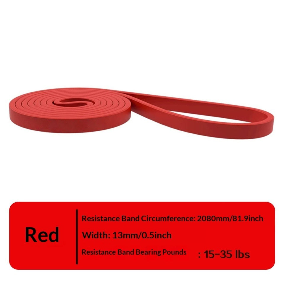 Red Pull-Up Resistance Band with width and resistance details