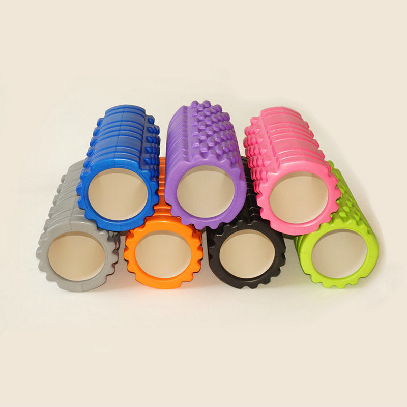 Hollow grid foam rollers lined up