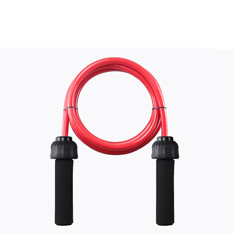 Heavy Weighted Jump Rope in red, full length