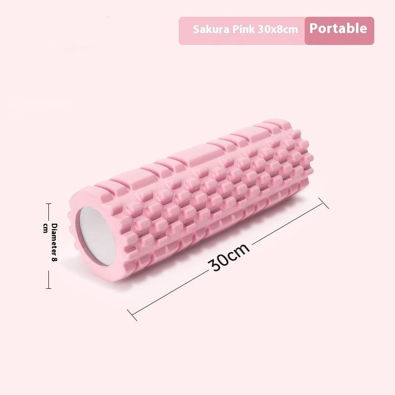 EVA grid foam roller, pink, 12 x 3 in